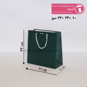23-23-10-ساک-دستی-گلاسه-سبز ساک دستی ایندربرد سایز 10×23×23 سبز
