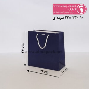 23-23-10-ساک-دستی-گلاسه-سورمه-ای ساک دستی ایندربرد سایز 10×23×23 سورمهای