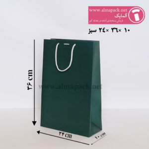 24-36-10-ساک-دستی-گلاسه-سبز ساک دستی ایندربرد سایز 10×36×24 سبز