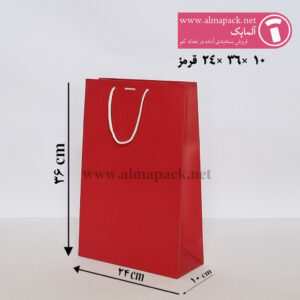 24-36-10-ساک-دستی-گلاسه-قرمز ساک دستی ایندربرد سایز 10×36×24 قرمز