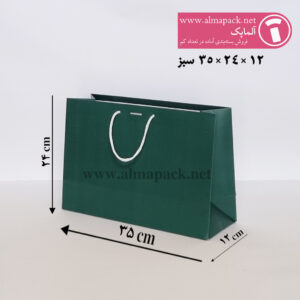 35-24-12-ساک-دستی-گلاسه-سبز ساک دستی ایندربرد سایز 12×24×35 سبز