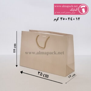 35-24-12-ساک-دستی-گلاسه-کرم ساک دستی ایندربرد سایز 12×24×35 کرم