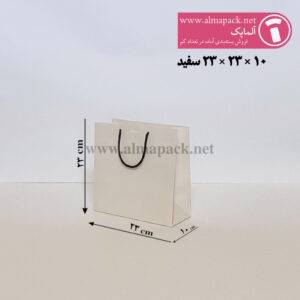 23-23-10-se ساک دستی گلاسه آماده سایز ۱۰×۲۳×۲۳ سفید